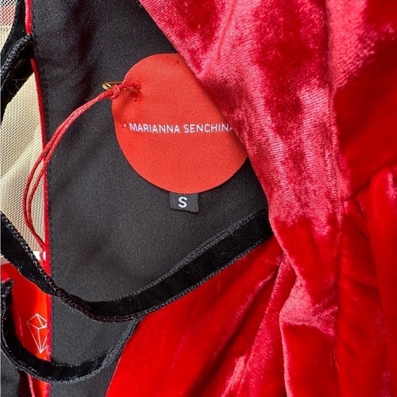 NWT MARIANNA SENCHINA Embellished Viscose & Silk Mini Dress In Red I Siz… - Picture 6 of 8
